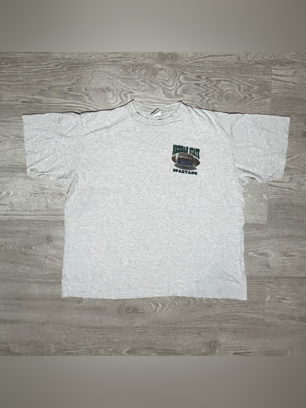 Vintage 80-90s Michigan State Big Ten Football Grey Graphic T-Shirt